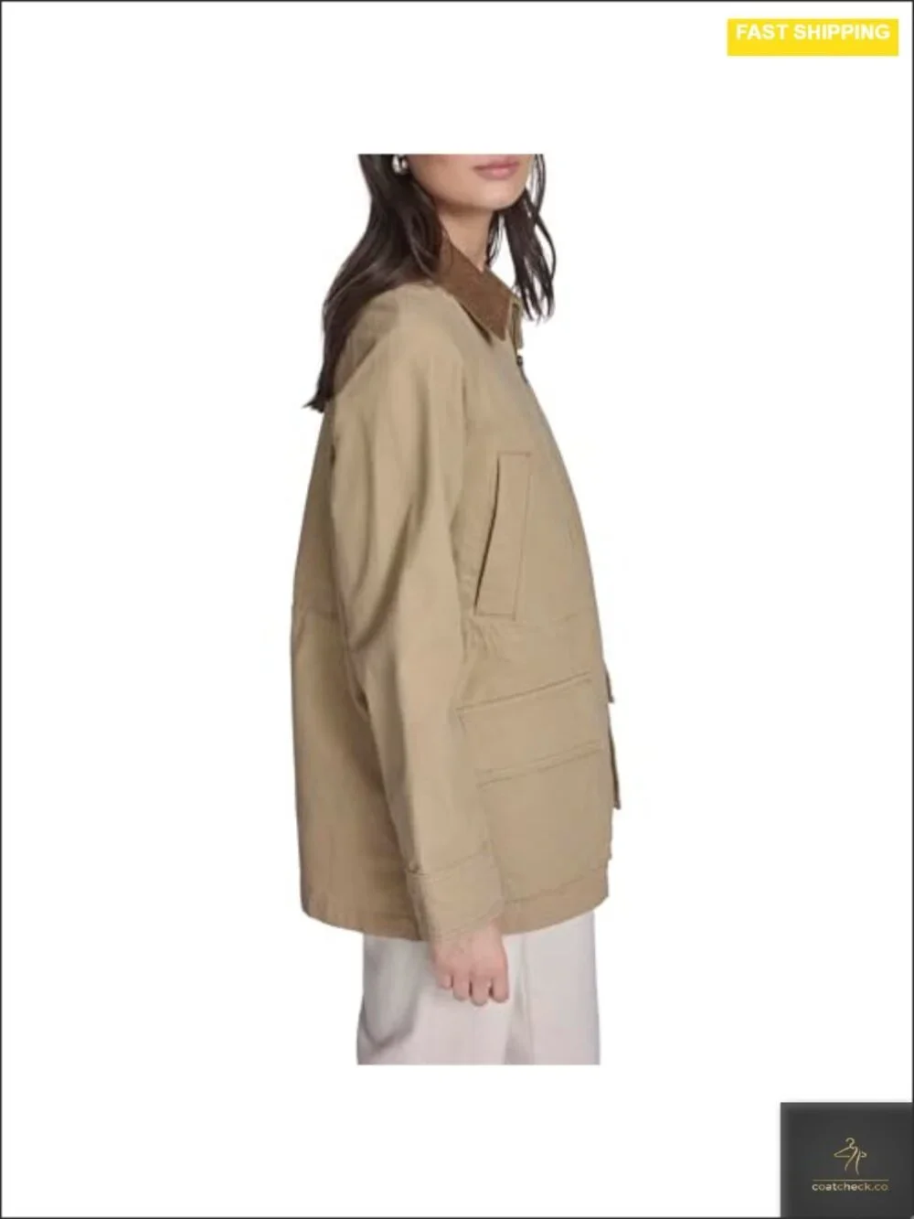 Women's Cotton Barn Jacket Casual Zippered Coat